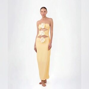 BAHIA MARIA MAIA DRESS IN BUTTERCREAM, SIZE SMALL